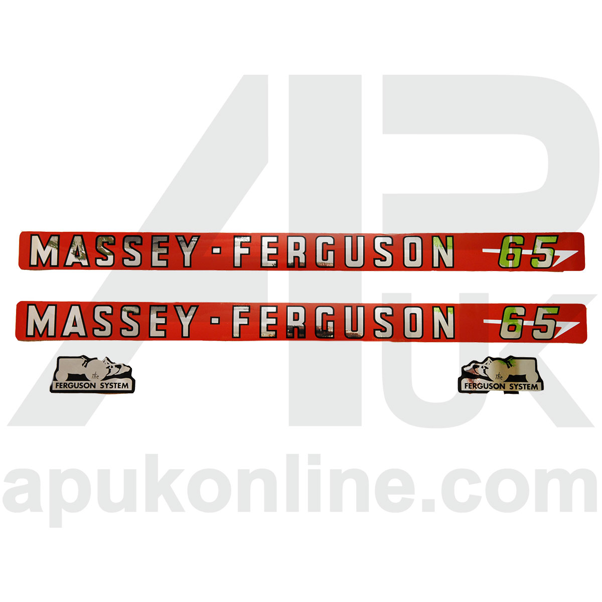 Decal Emlem Sticker Set for Massey Ferguson 65 Tractor Bonnet Stickers MF Fergie