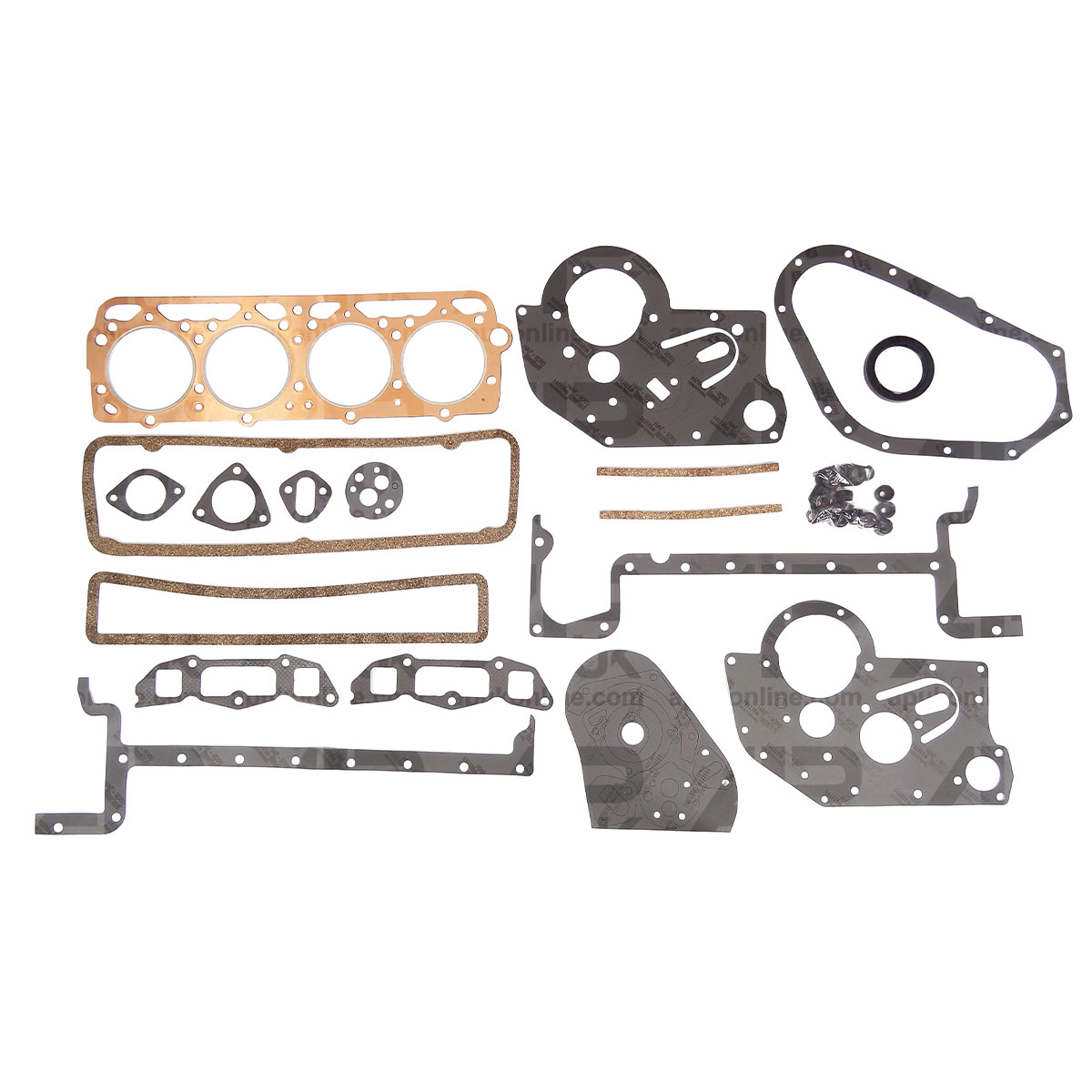 Head Top &amp; Bottom 4 Cyl Copper Full Gasket Set for Fordson Major Super Tractor