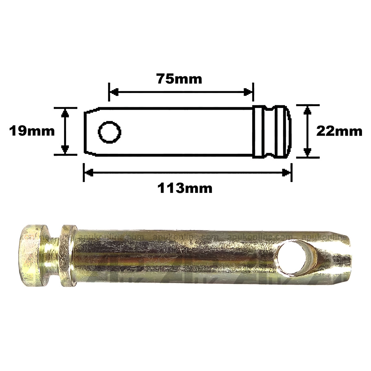 Category Cat 1 Top Link Pin 19 x 75mm for Allis Chalmers White Oliver Tractor