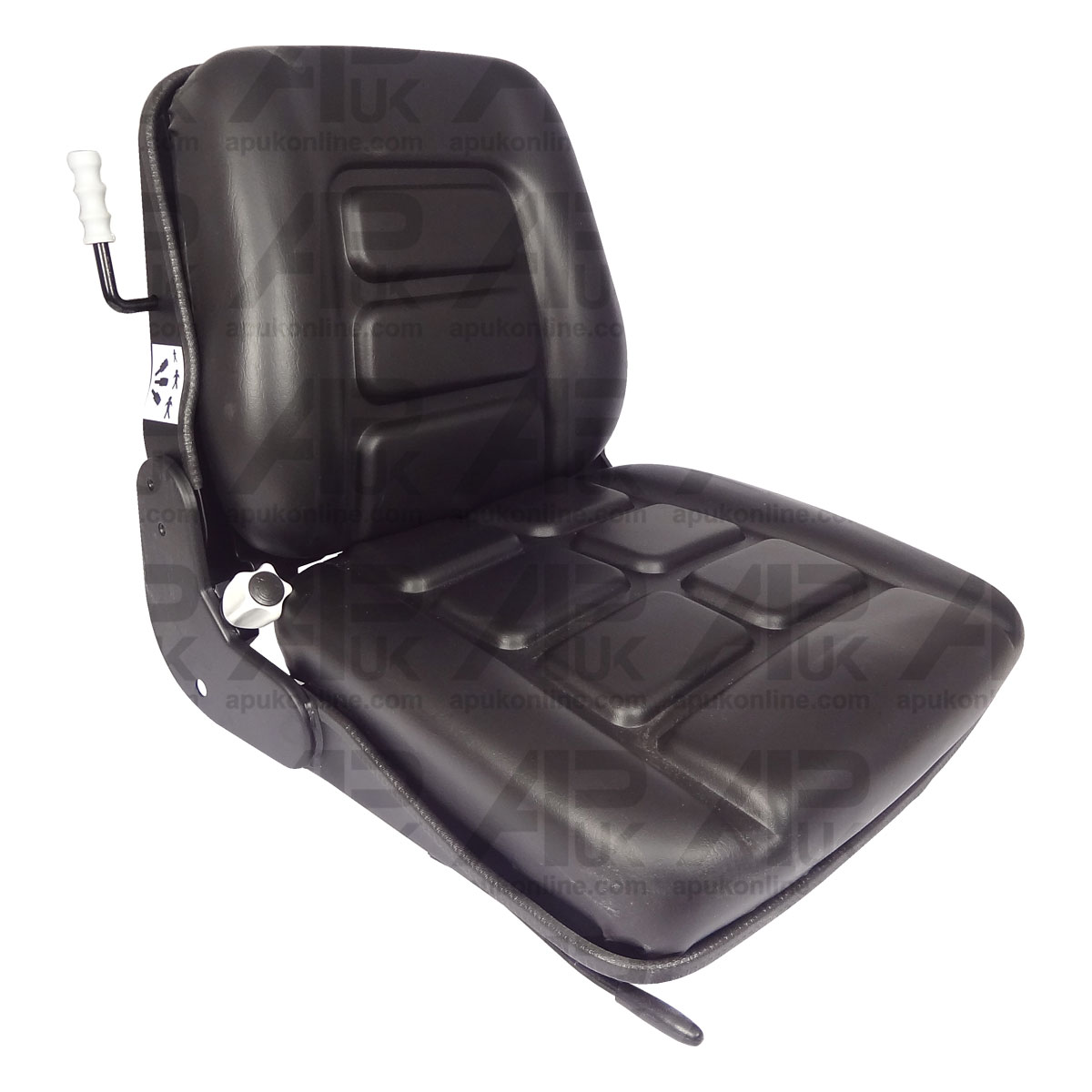 Black PVC Forklift Truck Seat + Slide Rails for CAT Hyster Jungheinrich Manitou