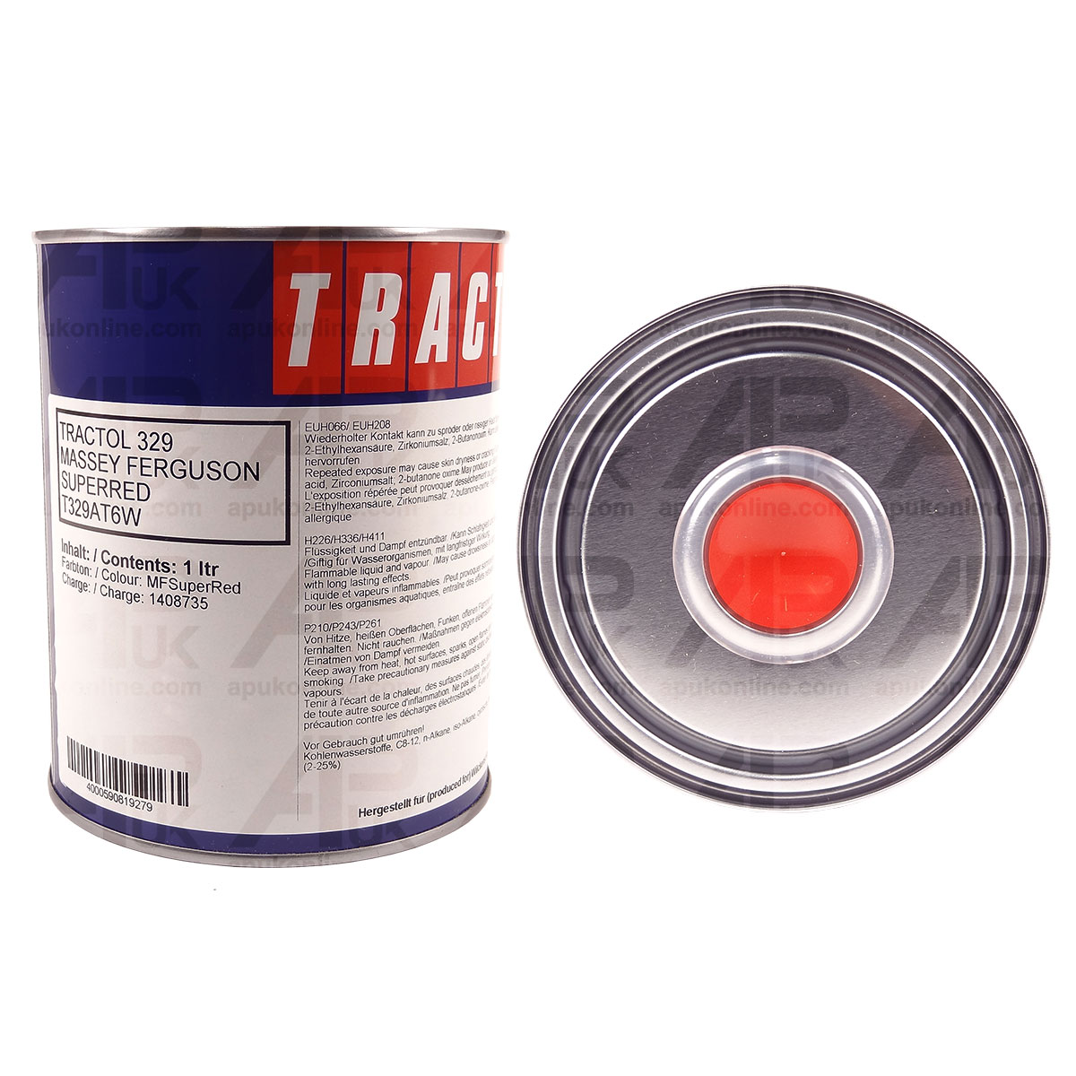 1 Litre Tractol Super Red Paint for Massey Ferguson 350 362 372 375 382 Tractor