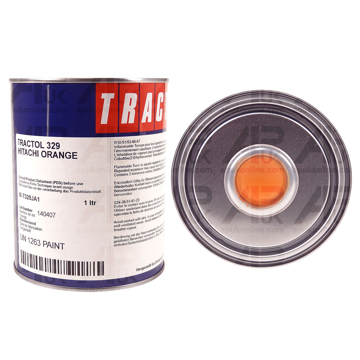 1L Orange Tractol Paint for Hitachi Construction Mini Digger Excavator Plant