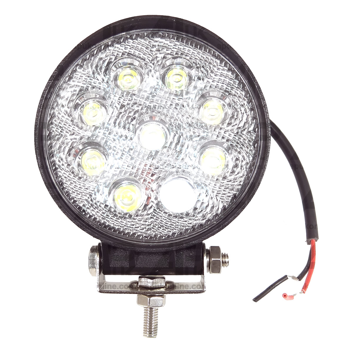 27W LED work Light Lamp 12V Flood Beam 24V Round for JCB &amp; Trailer Offroad 4X4