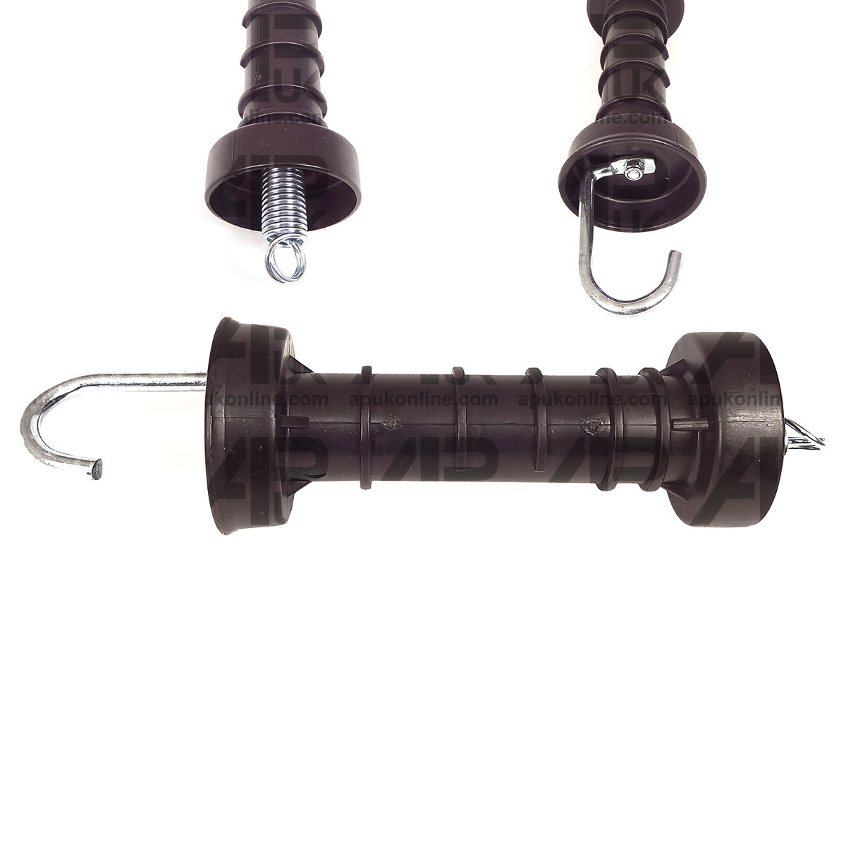 1 x Heavy Duty Electric Fence Arch Hook Gate Handle + Spring Inside Insulator