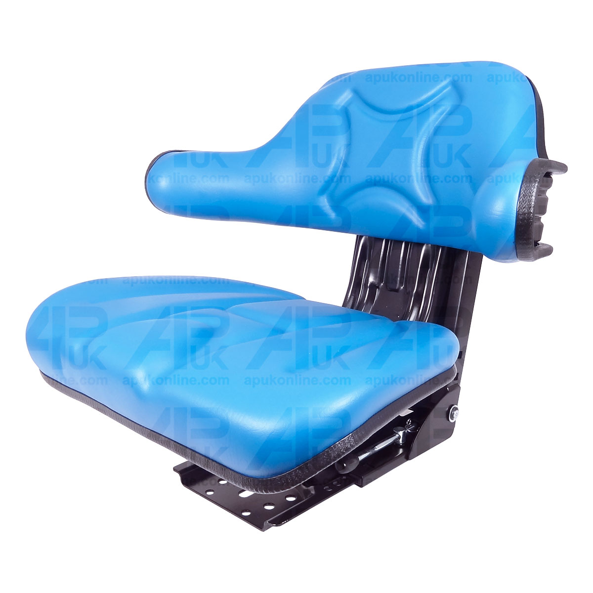 Universal Suspension Seat with Arm Rest for Tractor Forklift Mower Digger Blue