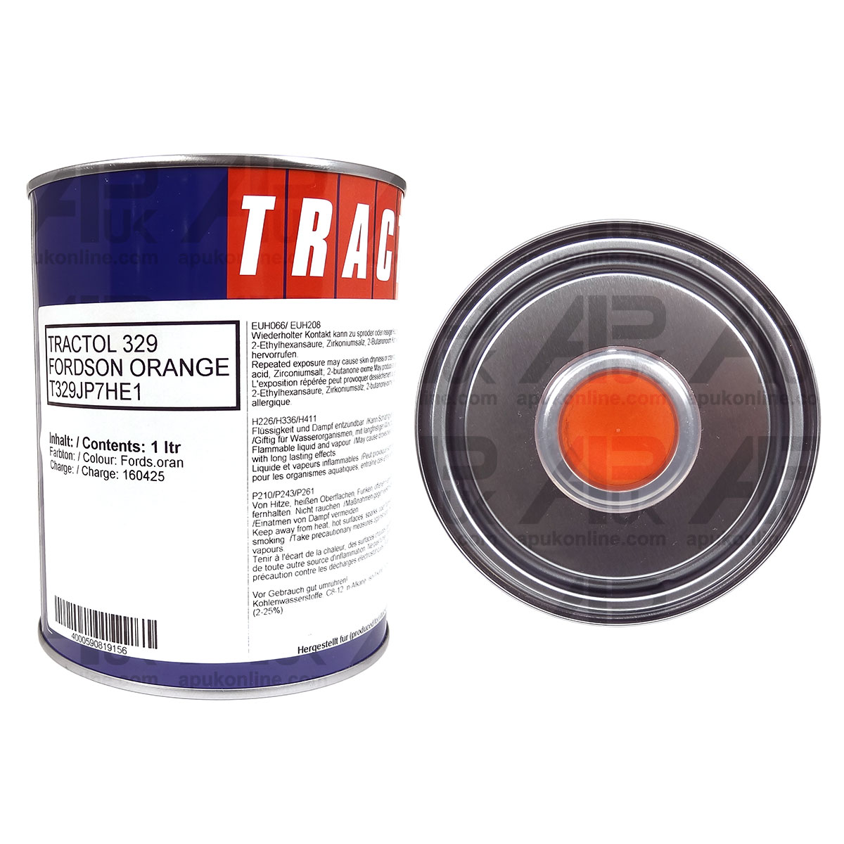1 Litre Ltr Tin Orange Paint Tractol for Fordson Power Super Dexta Major Tractor