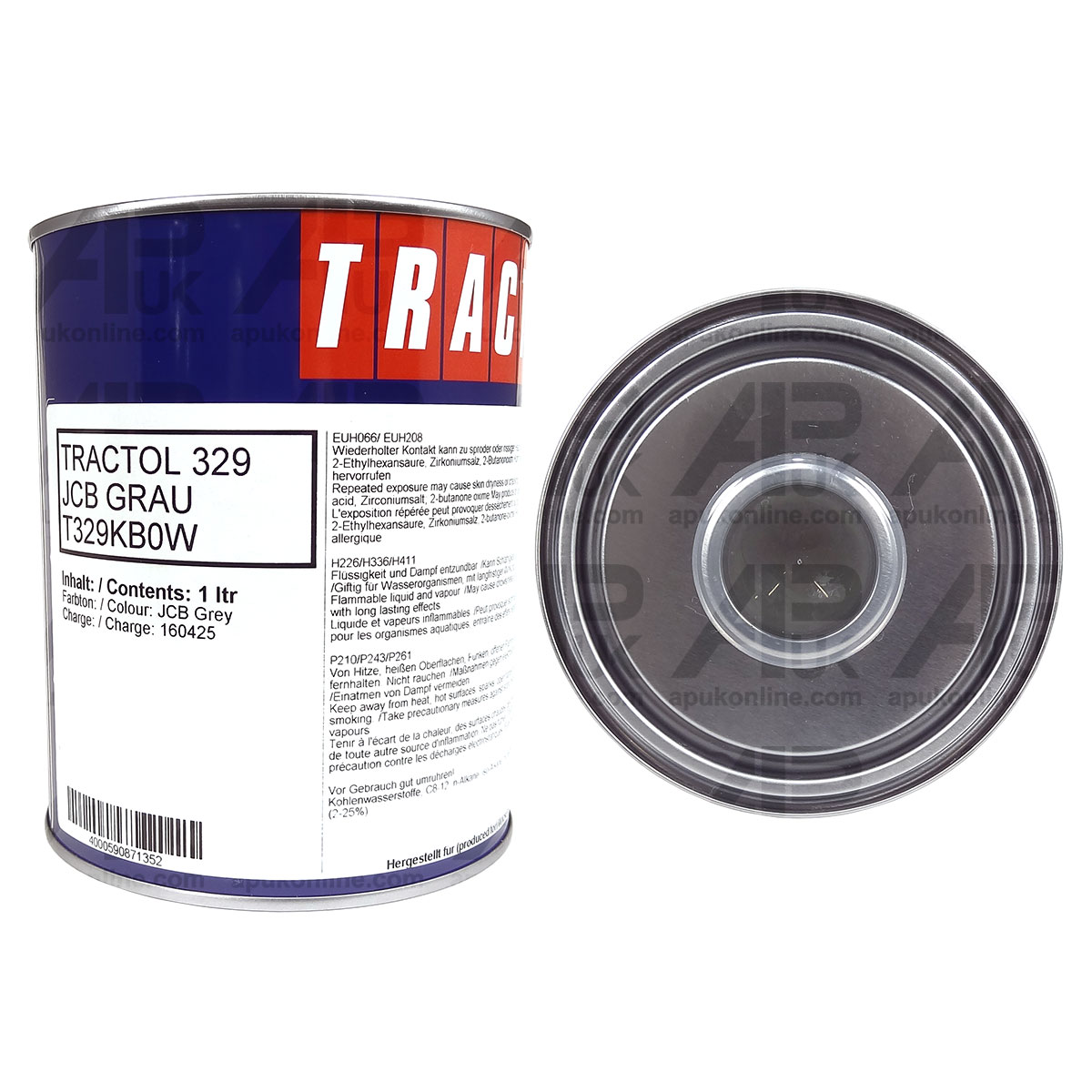 1 Litre Ltr Tin Grey Paint Tractol for JCB Digger Construction Machinery Enamel