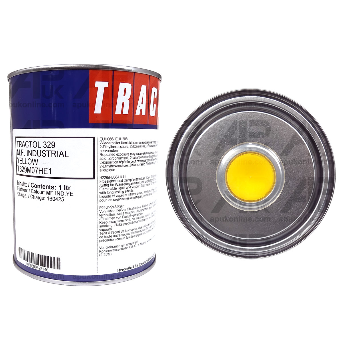 1 Litre Ltr Tin Yellow Paint Tractol for Massey Ferguson MF Industrial Digger 50