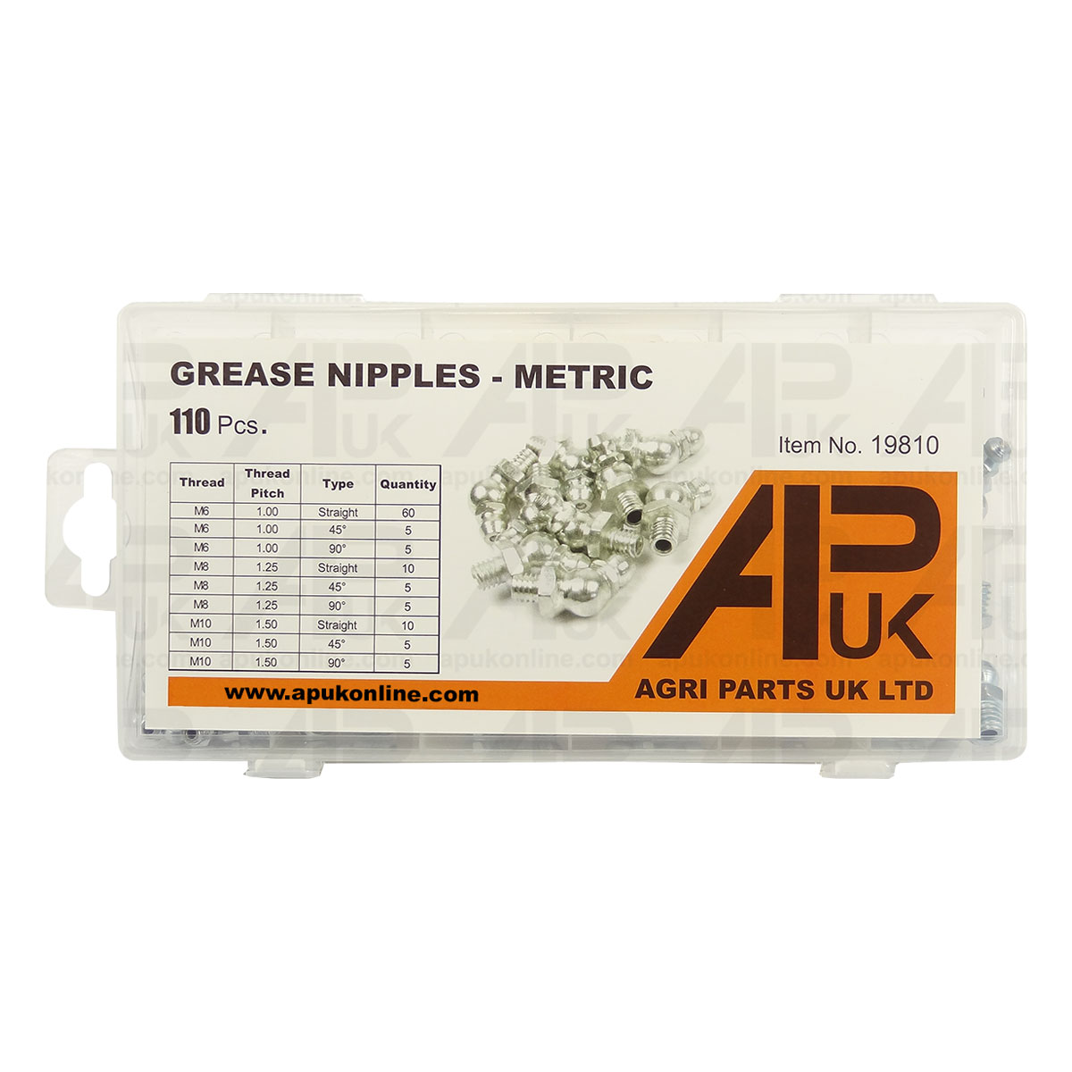 Metric Grease Nipple Assortment Pack Kit Set 110pcs for Tractor JCB 3CX Digger