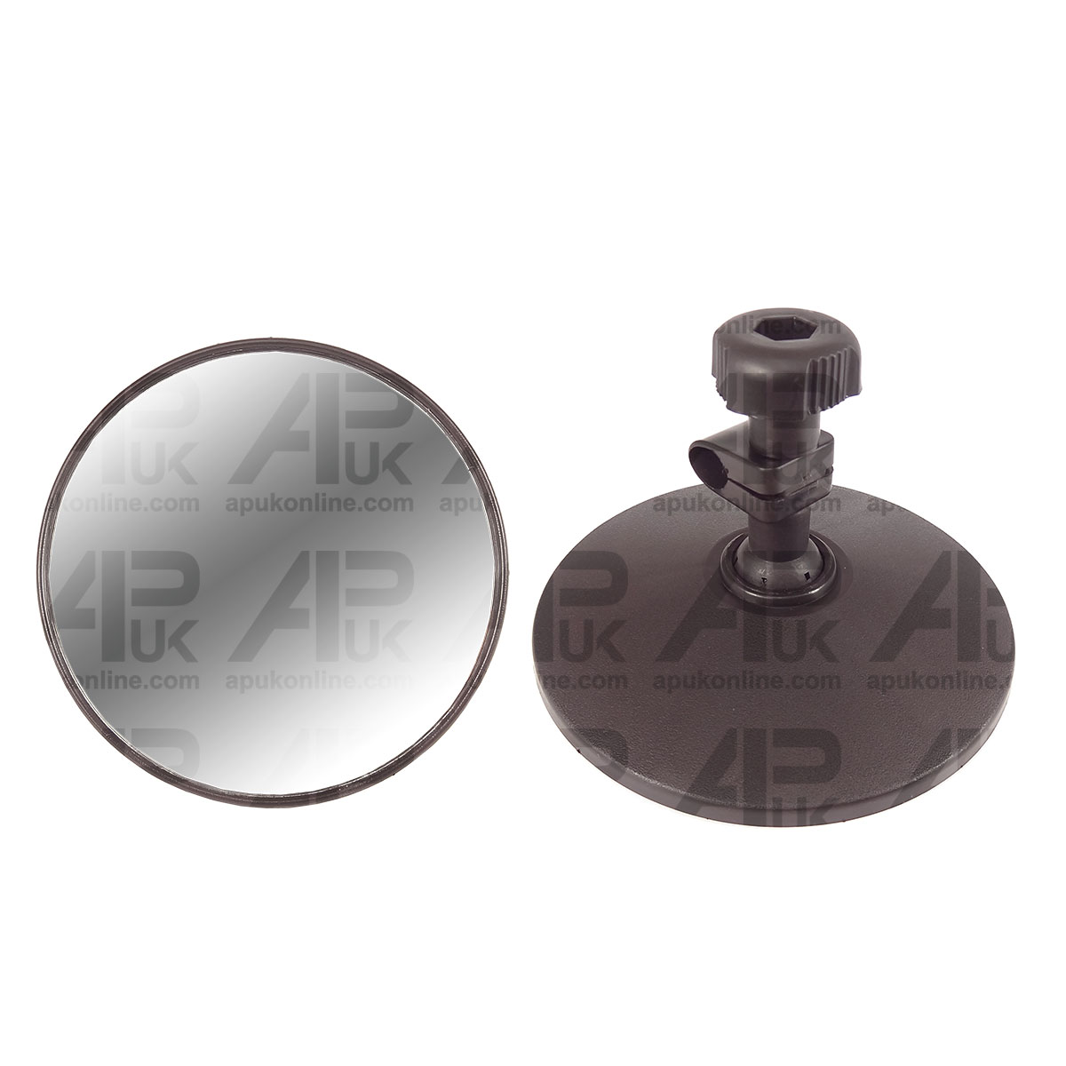 Trailer Mirror Head Flat 125mm Diameter Tractor Digger Blind Spot Rear Hitch