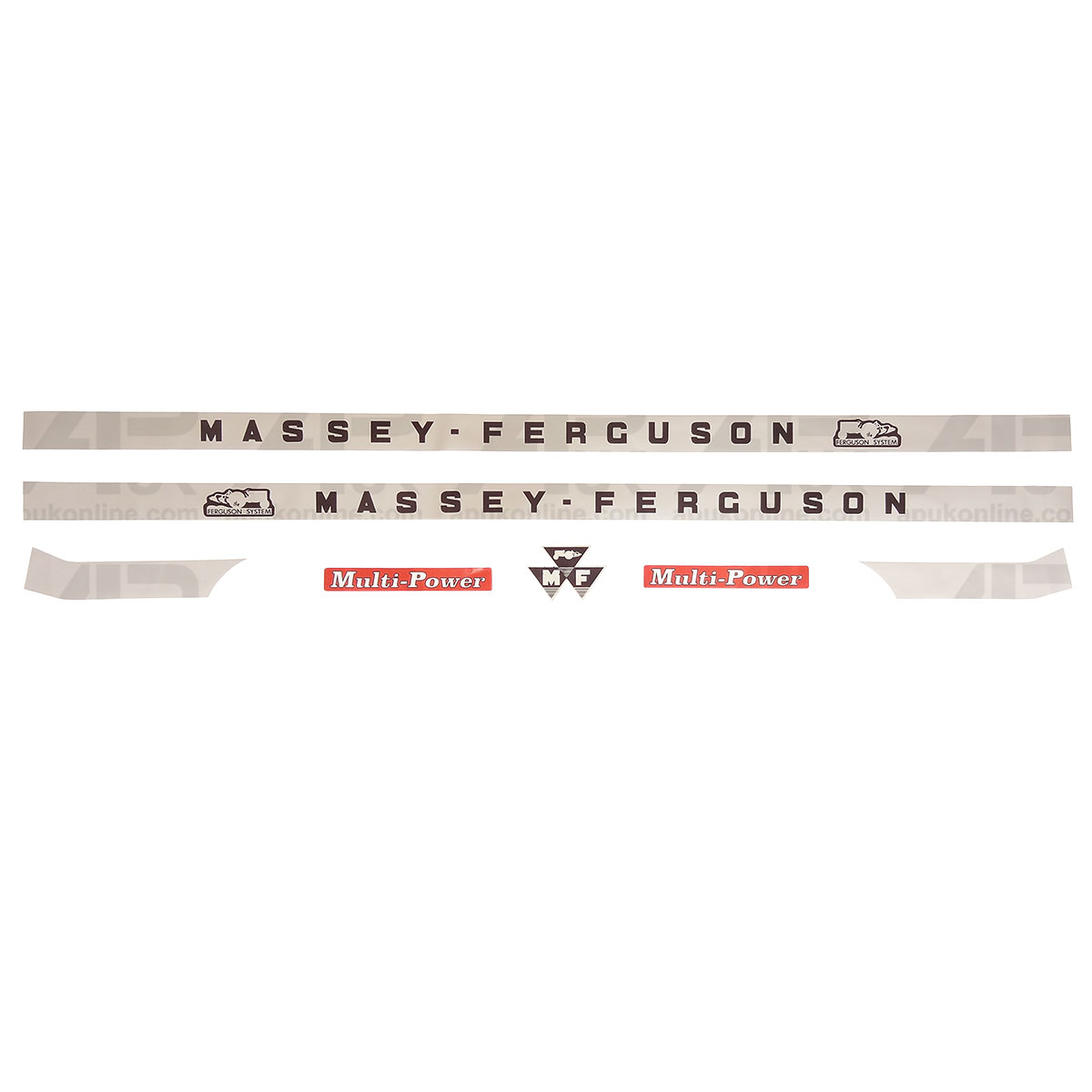 Hood Bonnet Emblem Decal Sticker Set for Massey Ferguson 175 178 185 188 Tractor