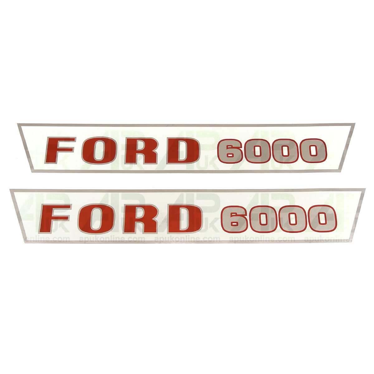 Hood Bonnet Decal Sticker Set Kit Emblem Transfer for Ford 6000 Tractor