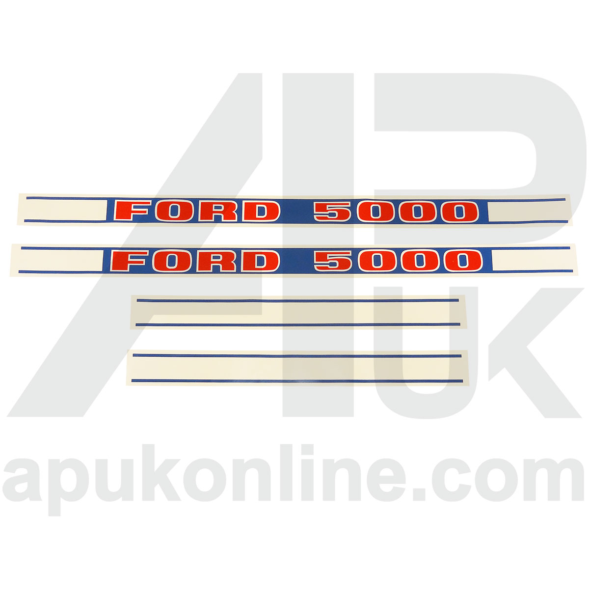 Hood Bonnet Decal Sticker Set Kit Emblem Transfer 4/1968 for Ford 5000 Tractor