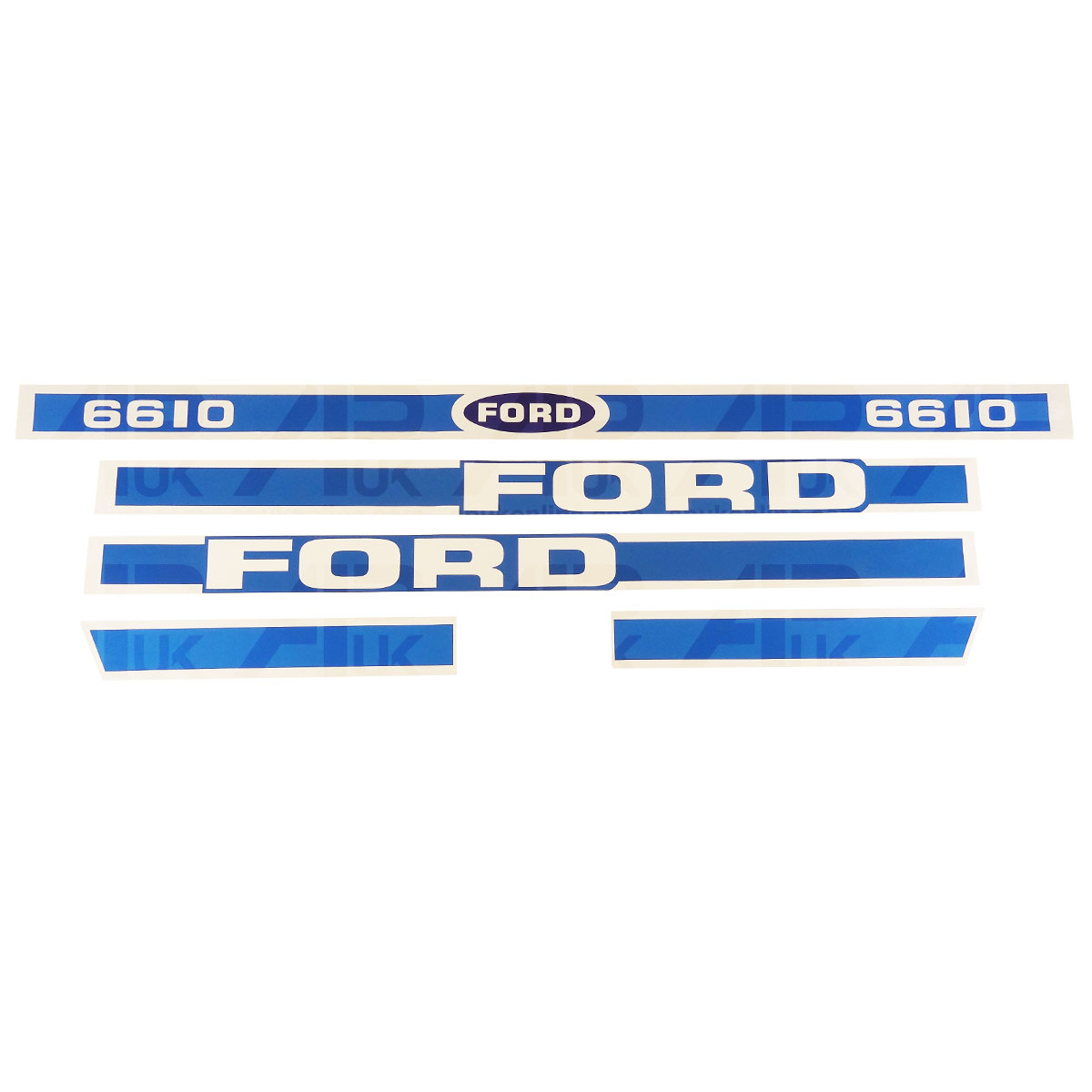 Hood Bonnet Decal Sticker Set Kit Emblem for Ford New Holland 6610 Tractor