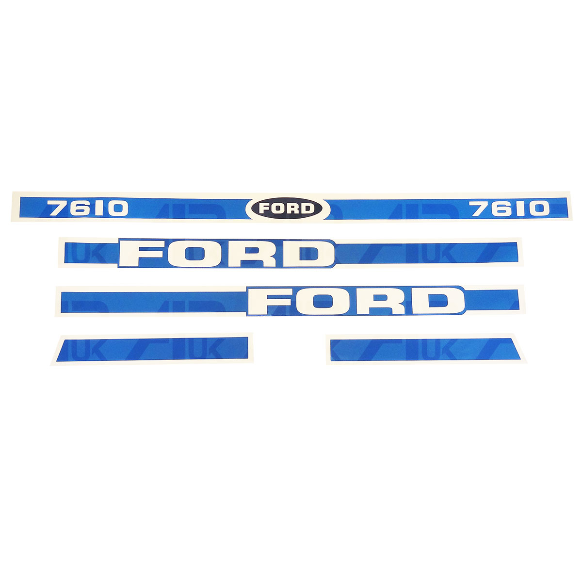 Hood Bonnet Decal Sticker Set Kit Emblem for Ford New Holland 7610 Tractor