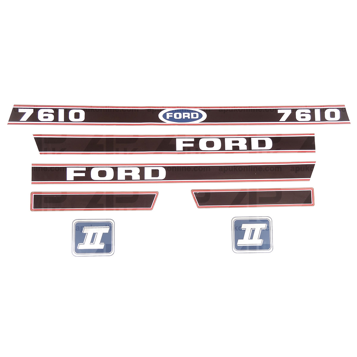 Hood Bonnet Decal Sticker Set Emblem Force II for Ford New Holland 7610 Tractor