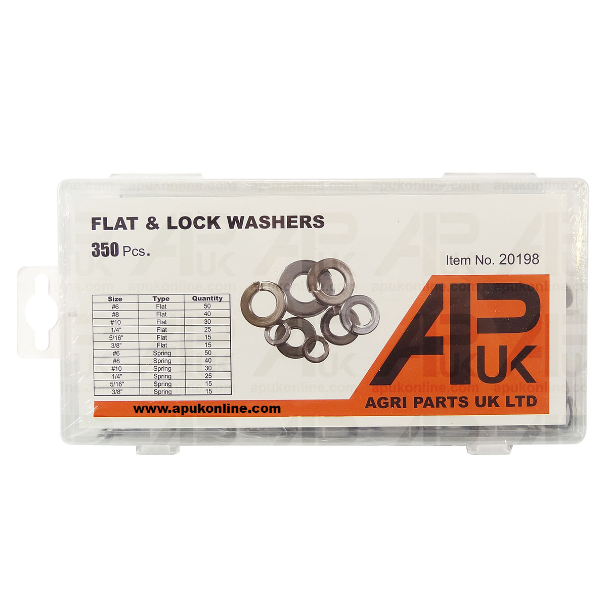 350pc Flat Lock Spring Washers Assortment Box Kit set Assorted Mixed Pack Steel