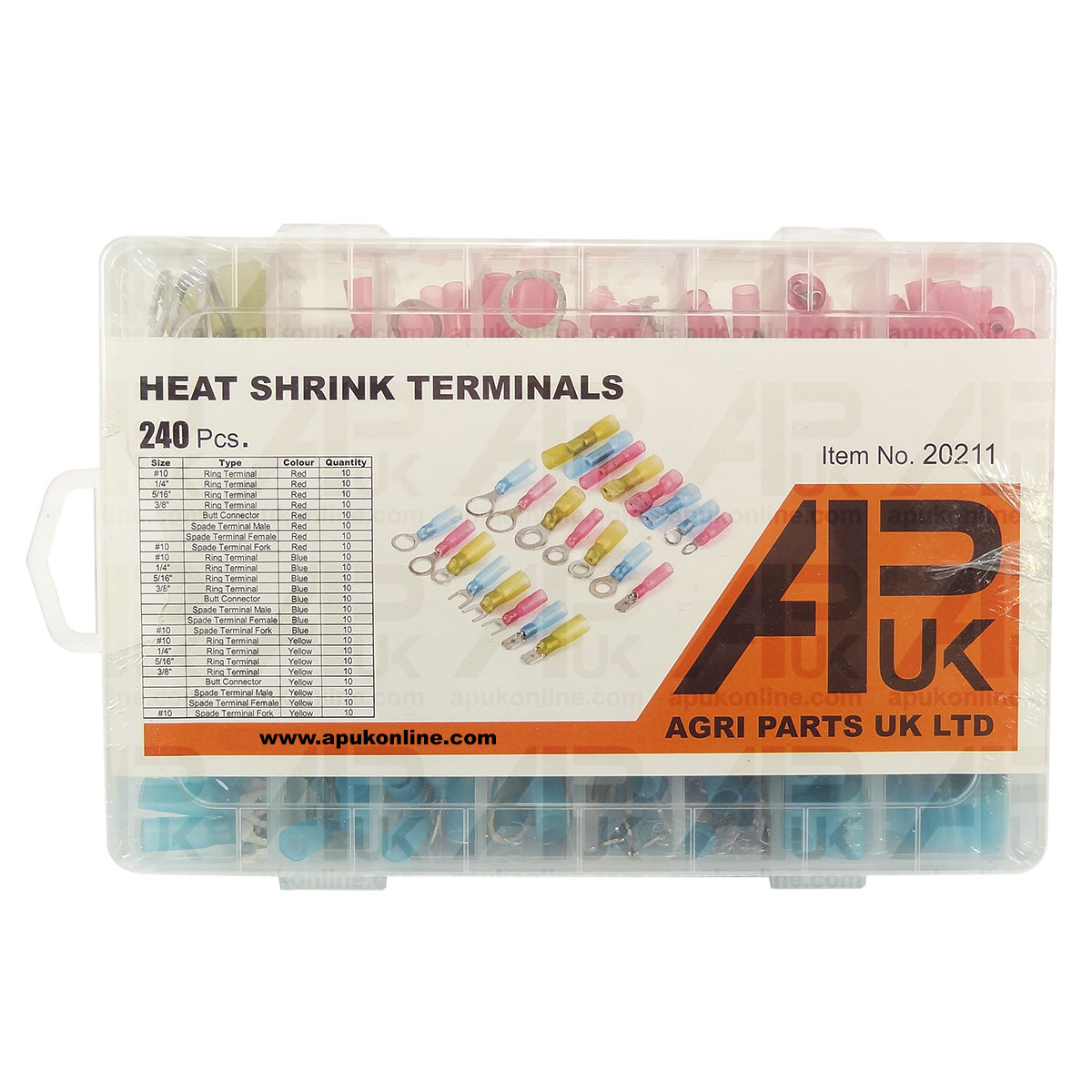 240pc Electrical Wire Heat Shrink terminal assortment Insulated crimp connectors
