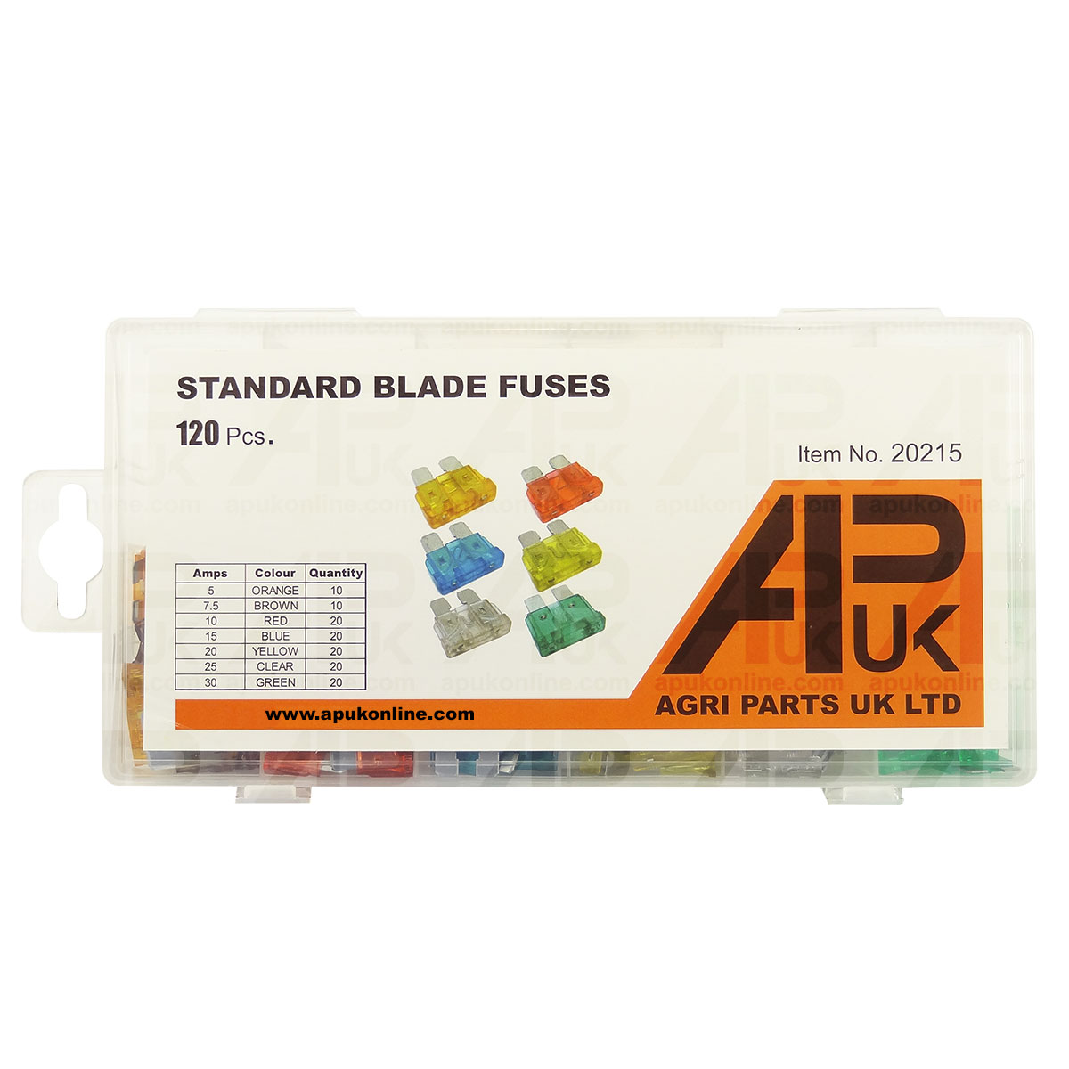 120pc Assorted Standard blade fuses 5 7.5 10 15 20 25 30 A Amp Assortment Car