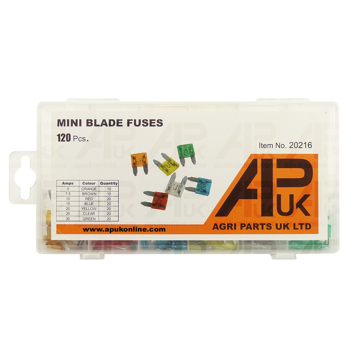 120pc Assorted Mini blade fuses 5 7.5 10 15 20 25 30 A Amp Tractor Digger Truck