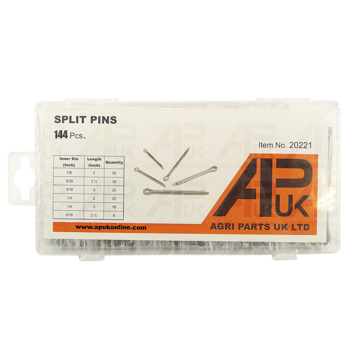 144pc Large Split cotter pin Assortment for JCB Tractor Truck Van Motorcycle