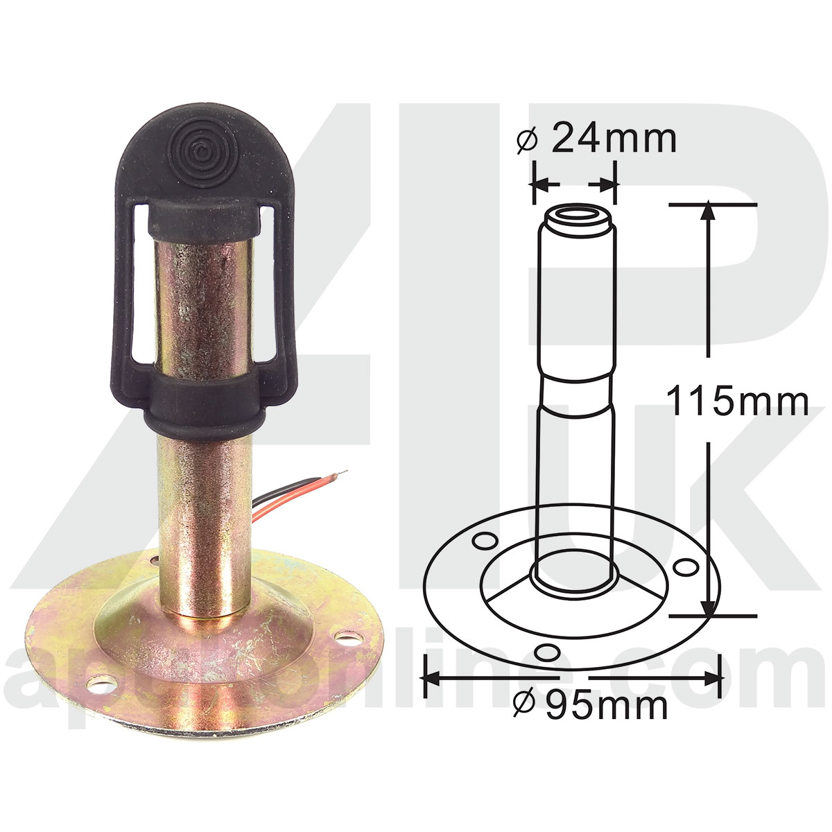 Flashing LED Amber Beacon Mount DIN Pole Bracket Tractor Mounting Holder Socket