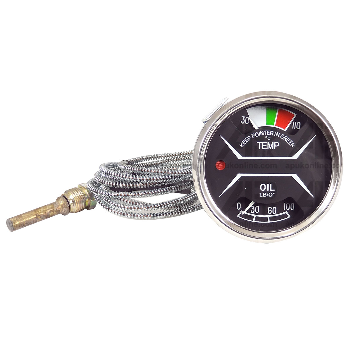 Nuffield 3/45 4/60 4/65 10/42 10/60 Tractor Black Oil &amp; Temperature Gauge 80mm