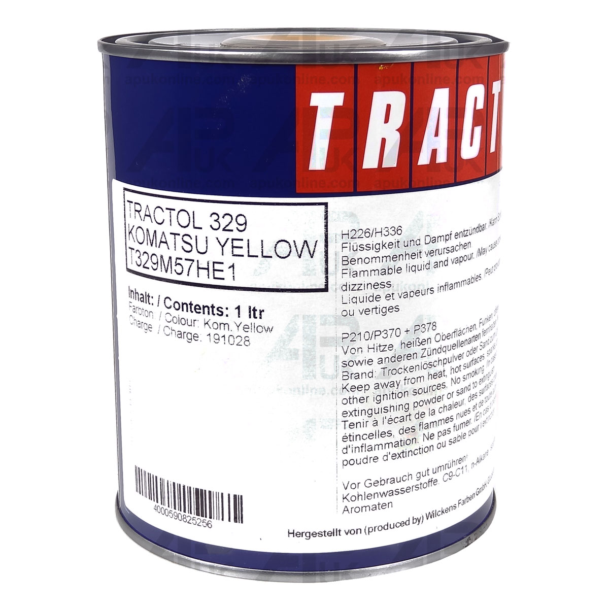 Opt 2 Yellow 1 Litre Ltr Enamel for Komatsu Paint Mini Digger Excavator Tractol