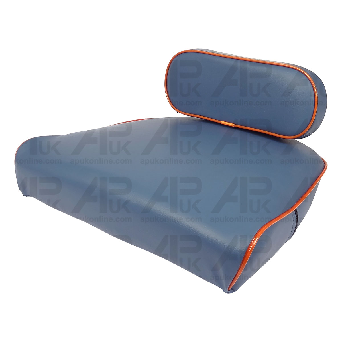 Blue Seat &amp; Backrest Pan Cushion Set &amp; Orange Piping for Fordson Dexta Tractor