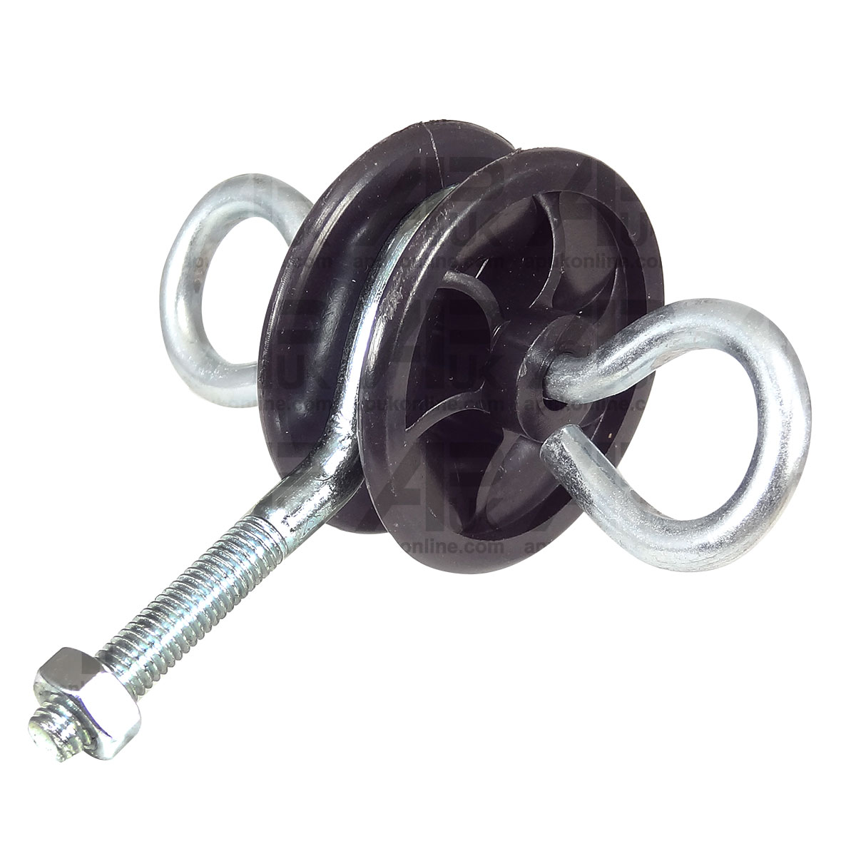 1x 2 way Round Electric Fence Fencing Gate Anchor Handle Insulator Hook bolt on