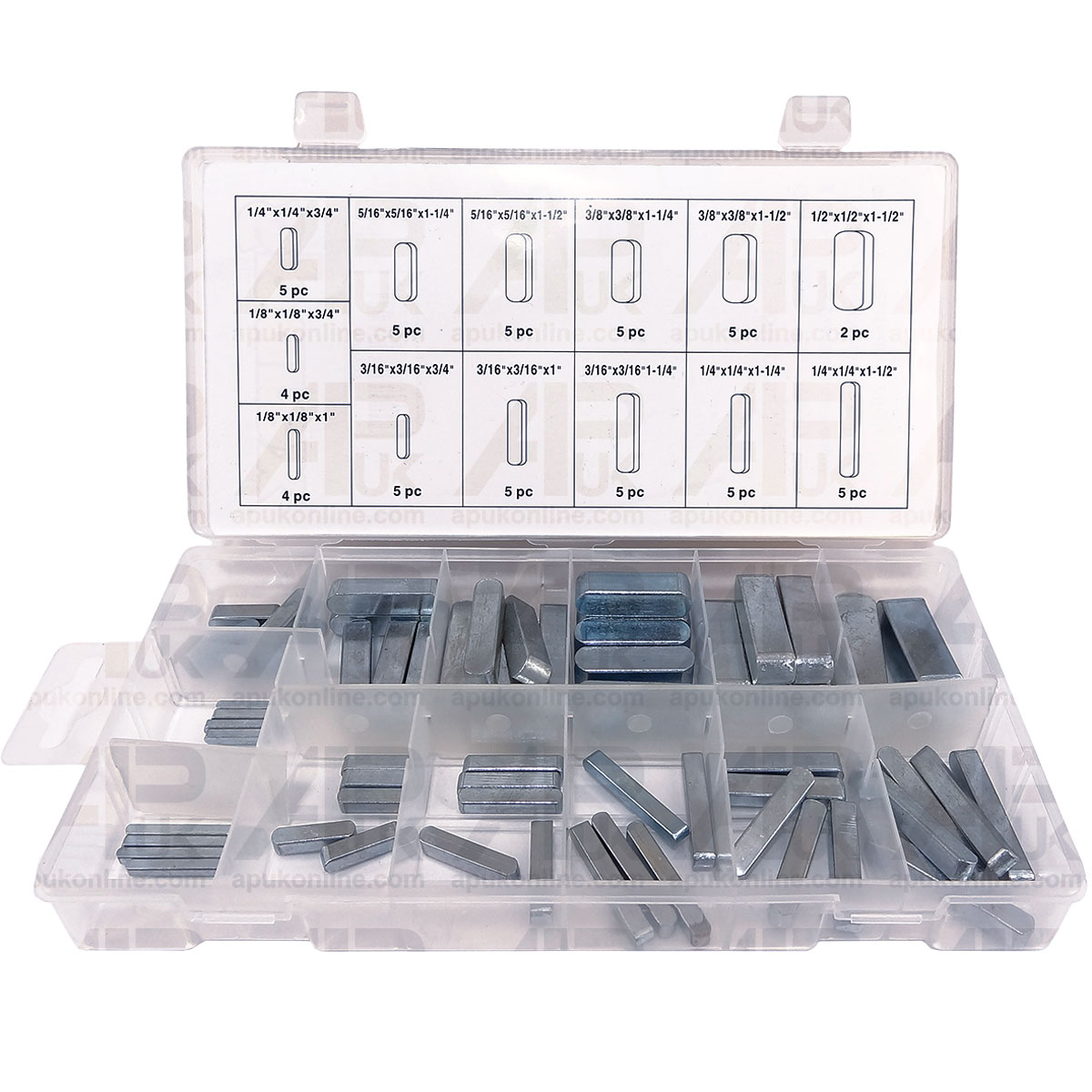 60 Pcs Imperial Parallel Key Assortment Set Kit Pack Assorted Various Sizes Box