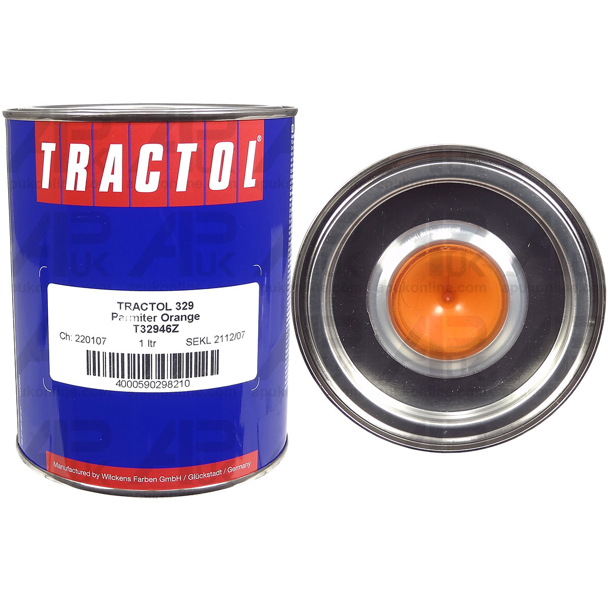 1 Litre Ltr Tin Parmiter Orange Paint Tractol Tillage Disc Harrows Machinery