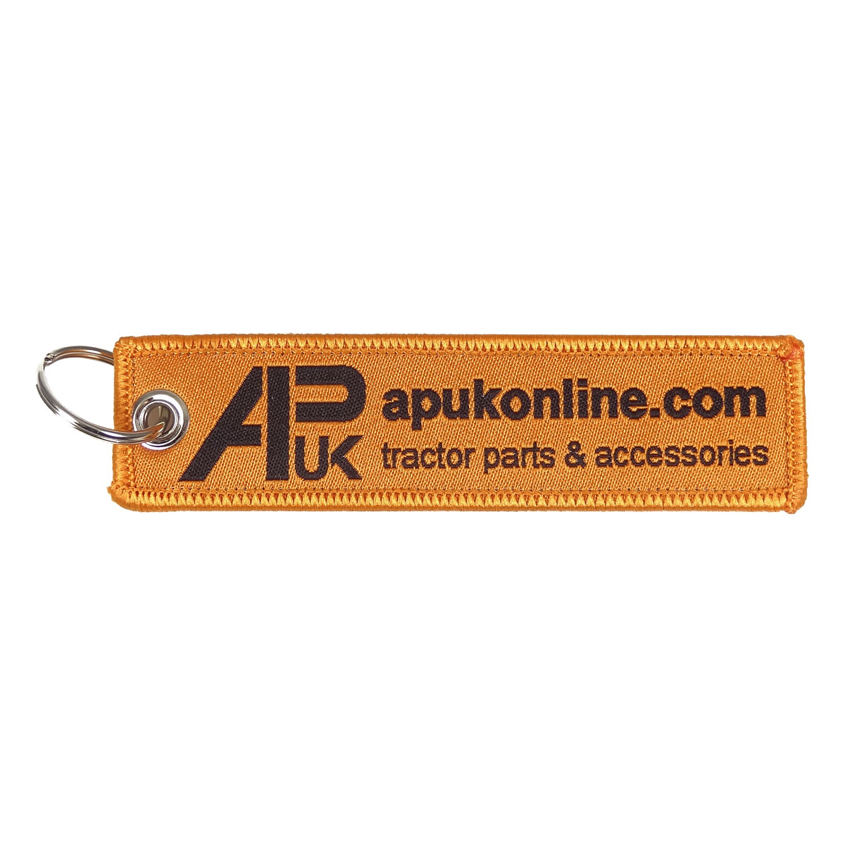 APUK Brand Bright Orange Flexible Ribbon Tag Fabric Woven Keyring Key Chain