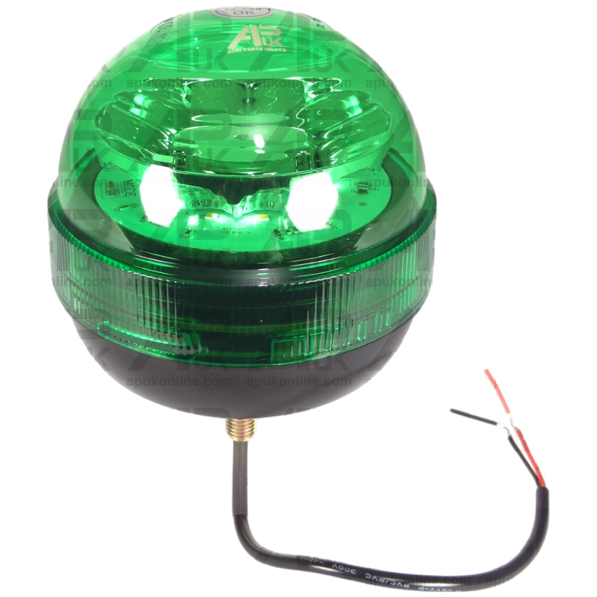 LED Beacon Green Lens 12V Screw Fixed Mounting Hazard Alert Position Flasher