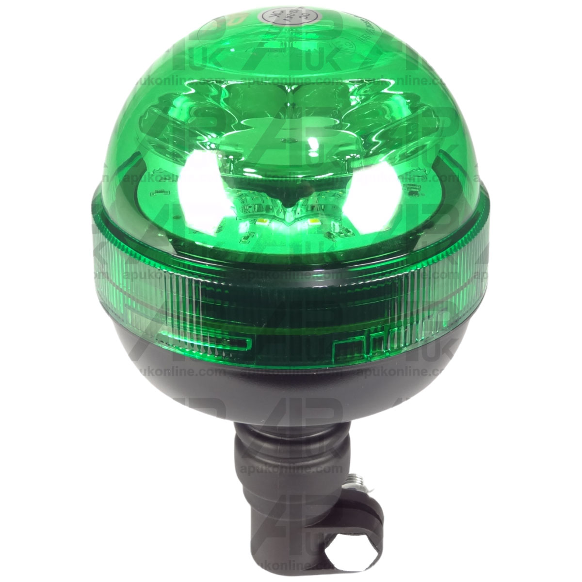 LED Beacon Green Lens 12V Flexible DIN Pole Mount Hazard Alert Position Flasher