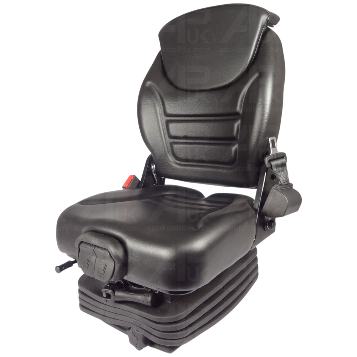 Mechanical Suspension Seat Black PVC Narrow Seat Belt Excavator Forklift Crane