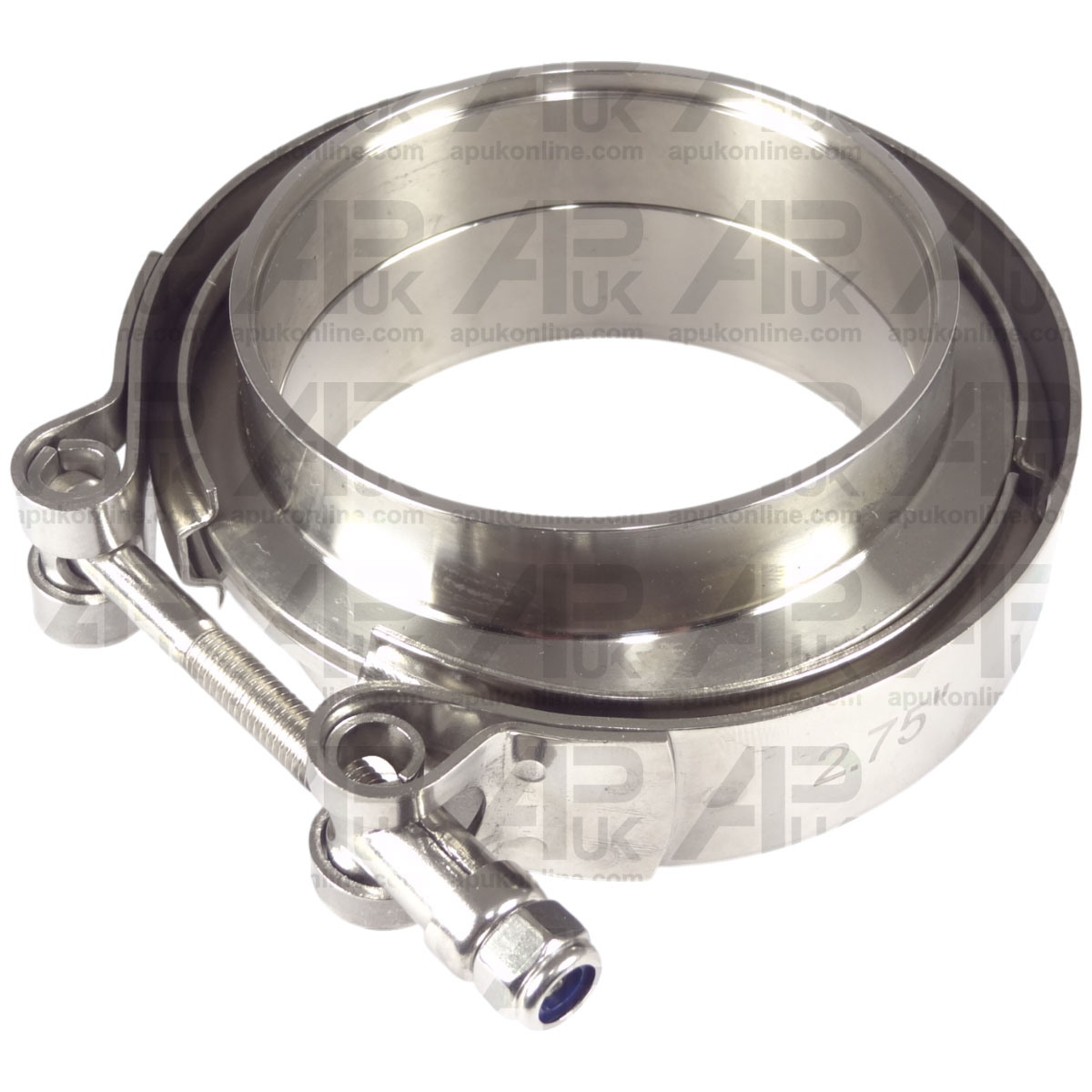 2.75&quot; V Band Custom Exhaust Silencer Box Clamp &amp; Flanges 70mm Stainless Steel