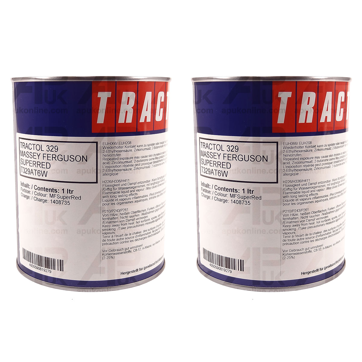 2 Litre Tractol Super Red Paint for Massey Ferguson 145 152 155 158 175 Tractor