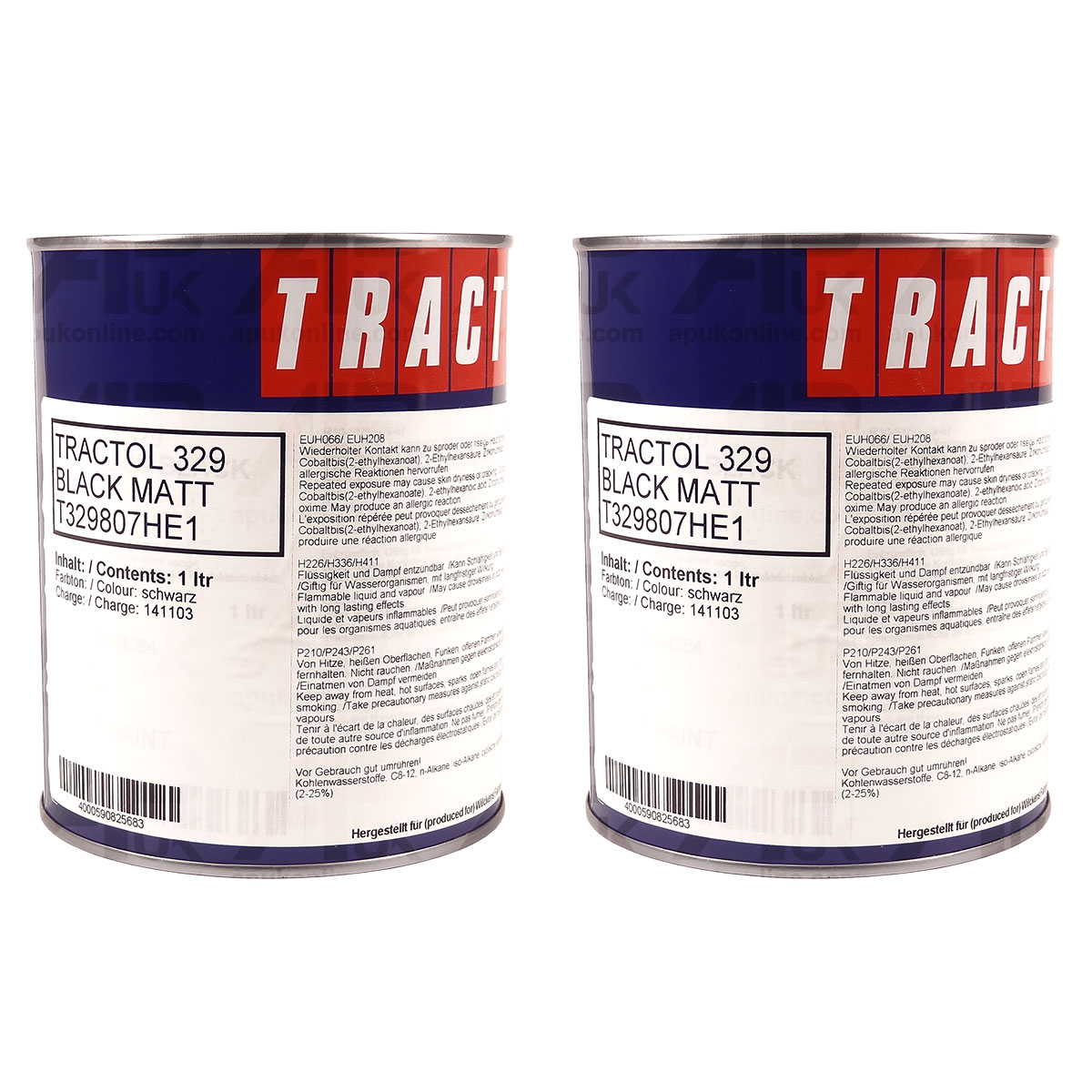 2L 2 Litres Matt Black Tractol Paint for Tractor Dumper Digger 4X4 Chassis