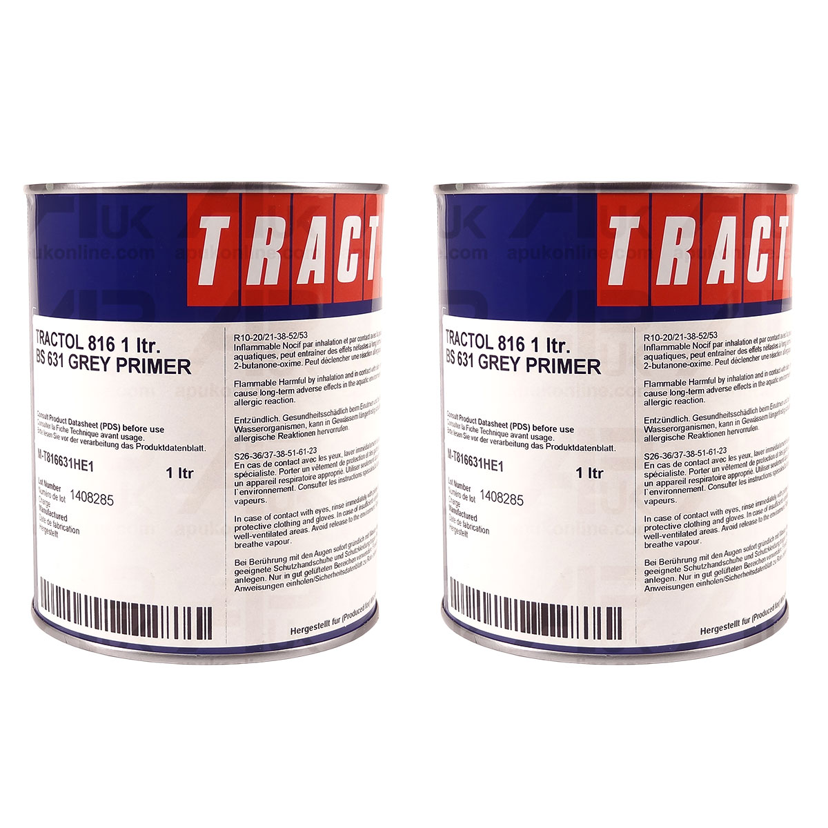 2L Grey Undercoat Primer Tractol Paint for Massey Ferguson Gray Ford NH Tractor