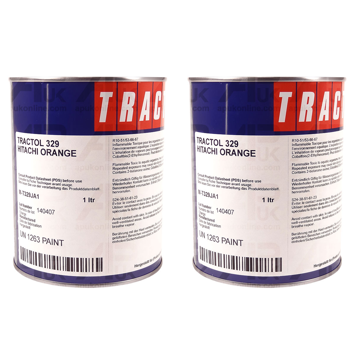 2L Orange Tractol Paint for Hitachi Construction Mini Digger Excavator Plant