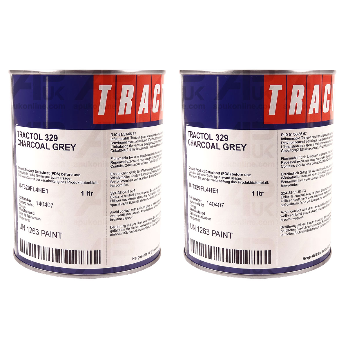 2 Litre Charcoal Grey 329 Tractol Paint 2L for Massey Ferguson Tractor Gray