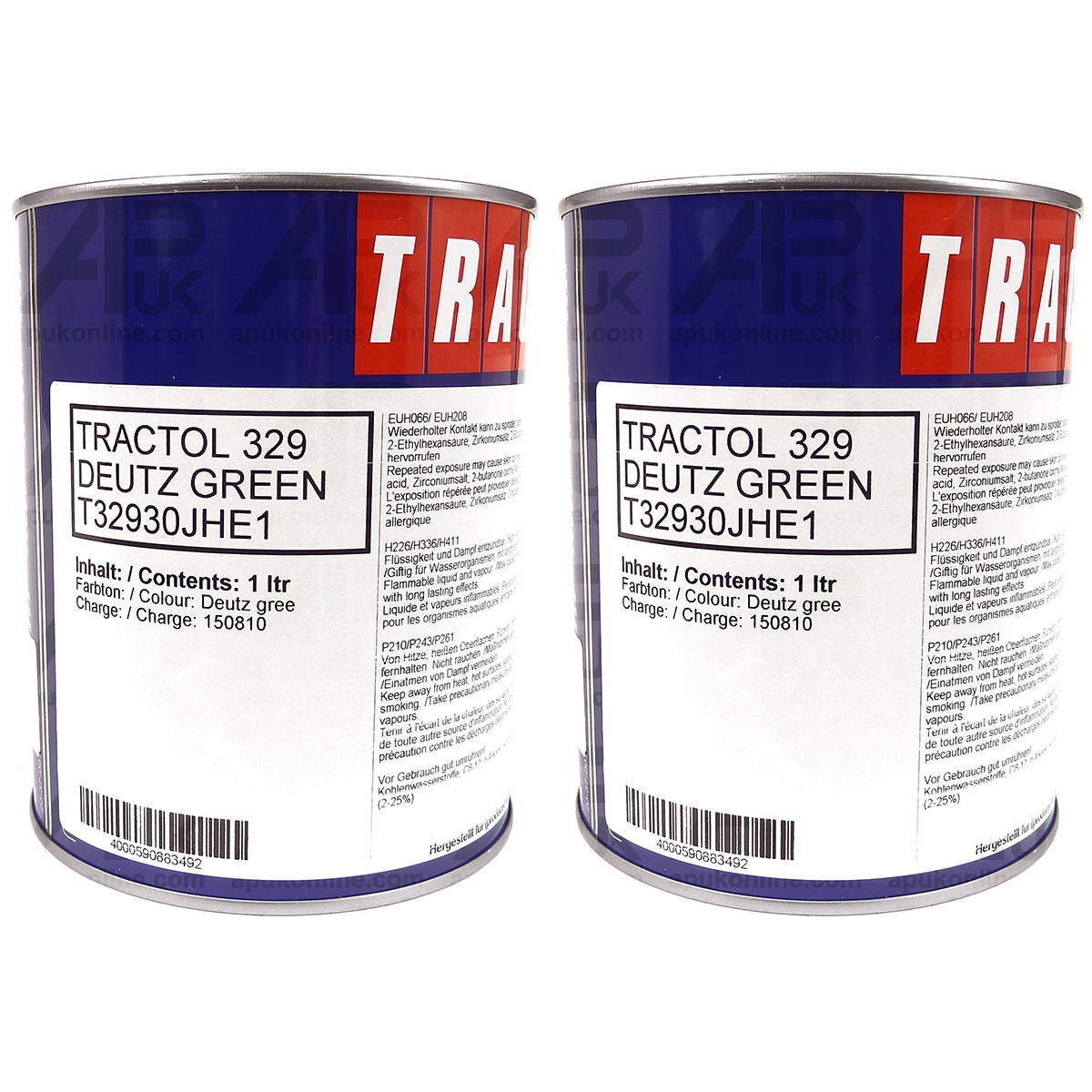 2 Litre Green Tractol Paint 2L for Deutz Fahr Tractor Machinery Agricultural