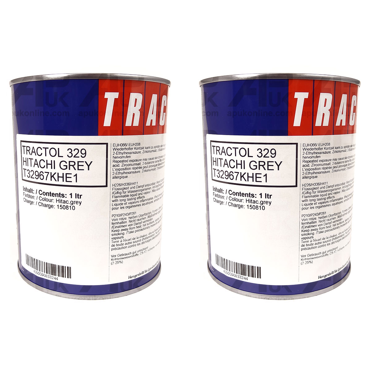 2 Litre Grey Tractol Paint 2L for Hitachi Mini Digger Machinery Excavator spray