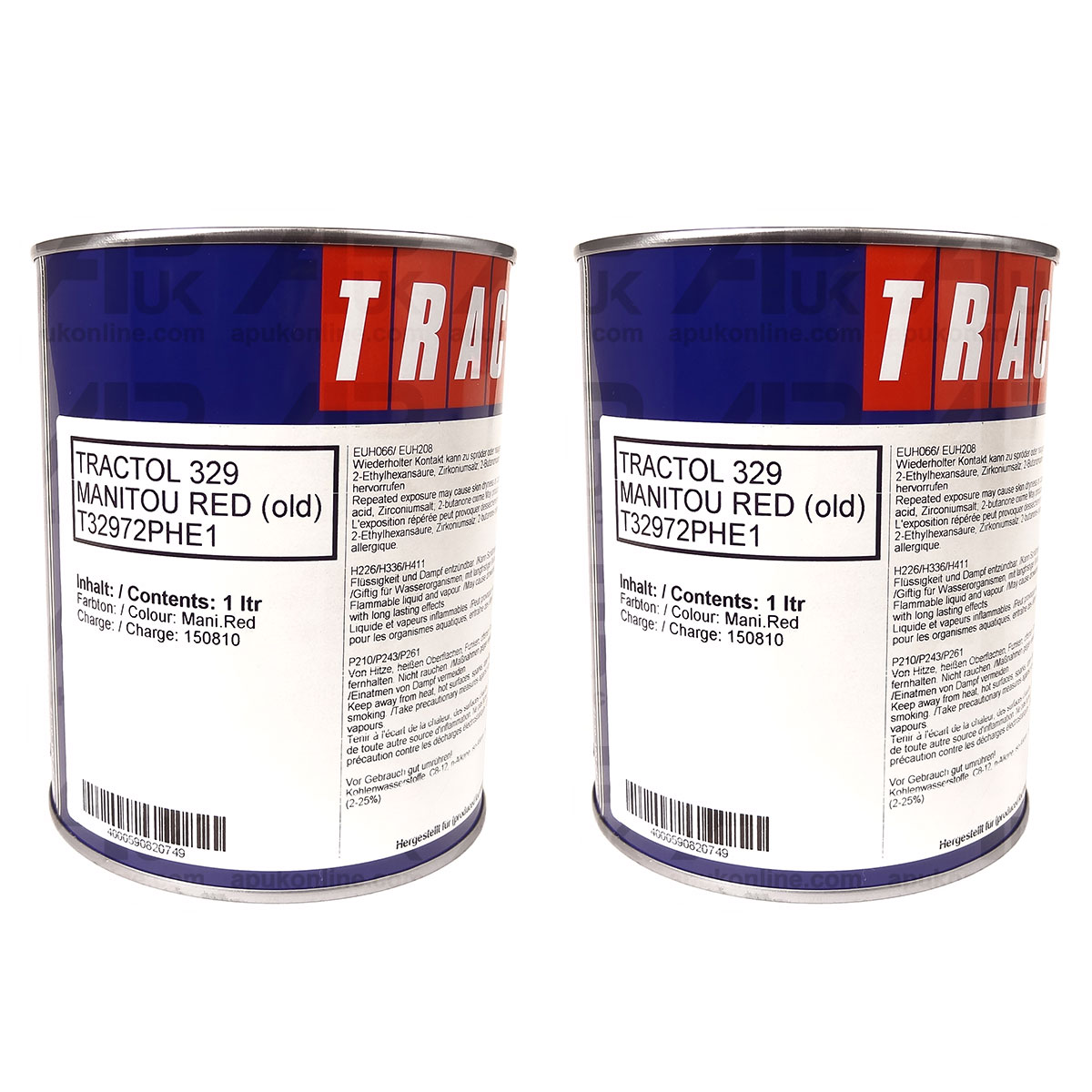 2 Litre Tractol Paint Red for Manitou Telehandler Telescopic Tele Handler Loader