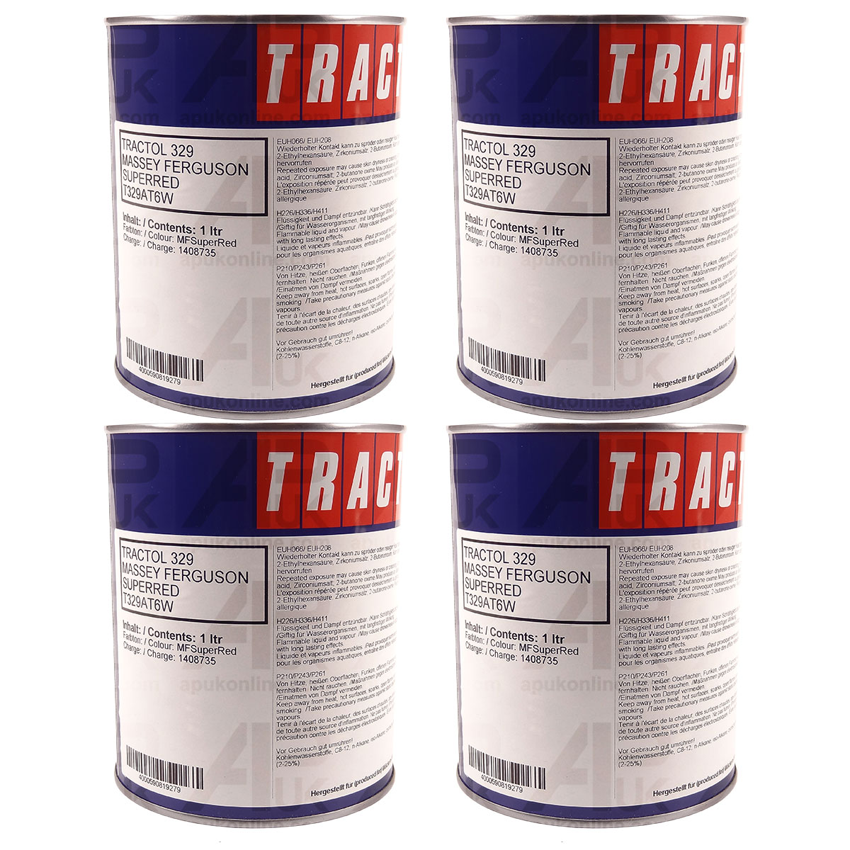 4 Litre Tractol Super Red Paint for Massey Ferguson 3050 3060 3065 3070 Tractor