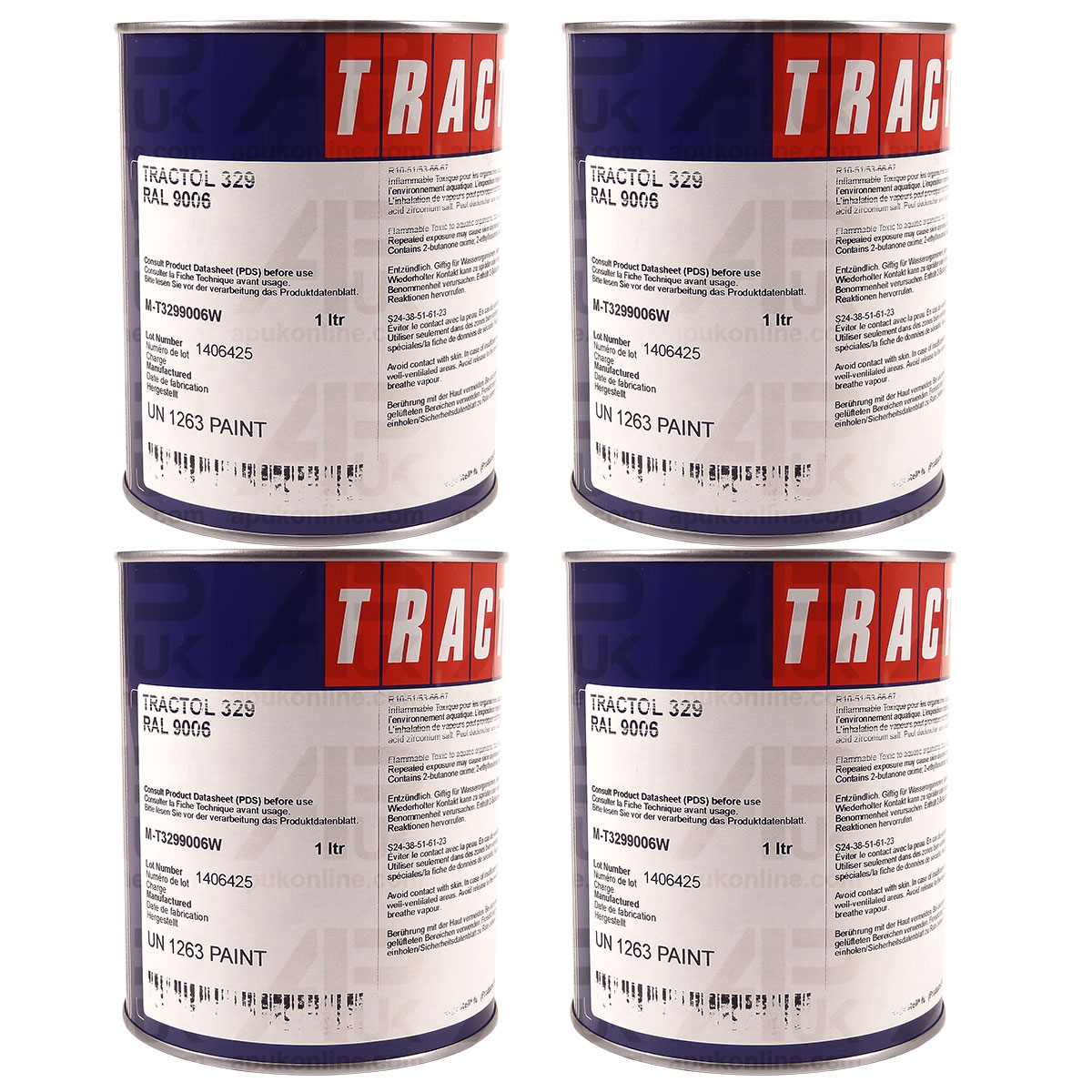 4L Tin 4 Litre RAL 9006 Tractol Silver Gloss Paint Agriculture Tractor Machinery