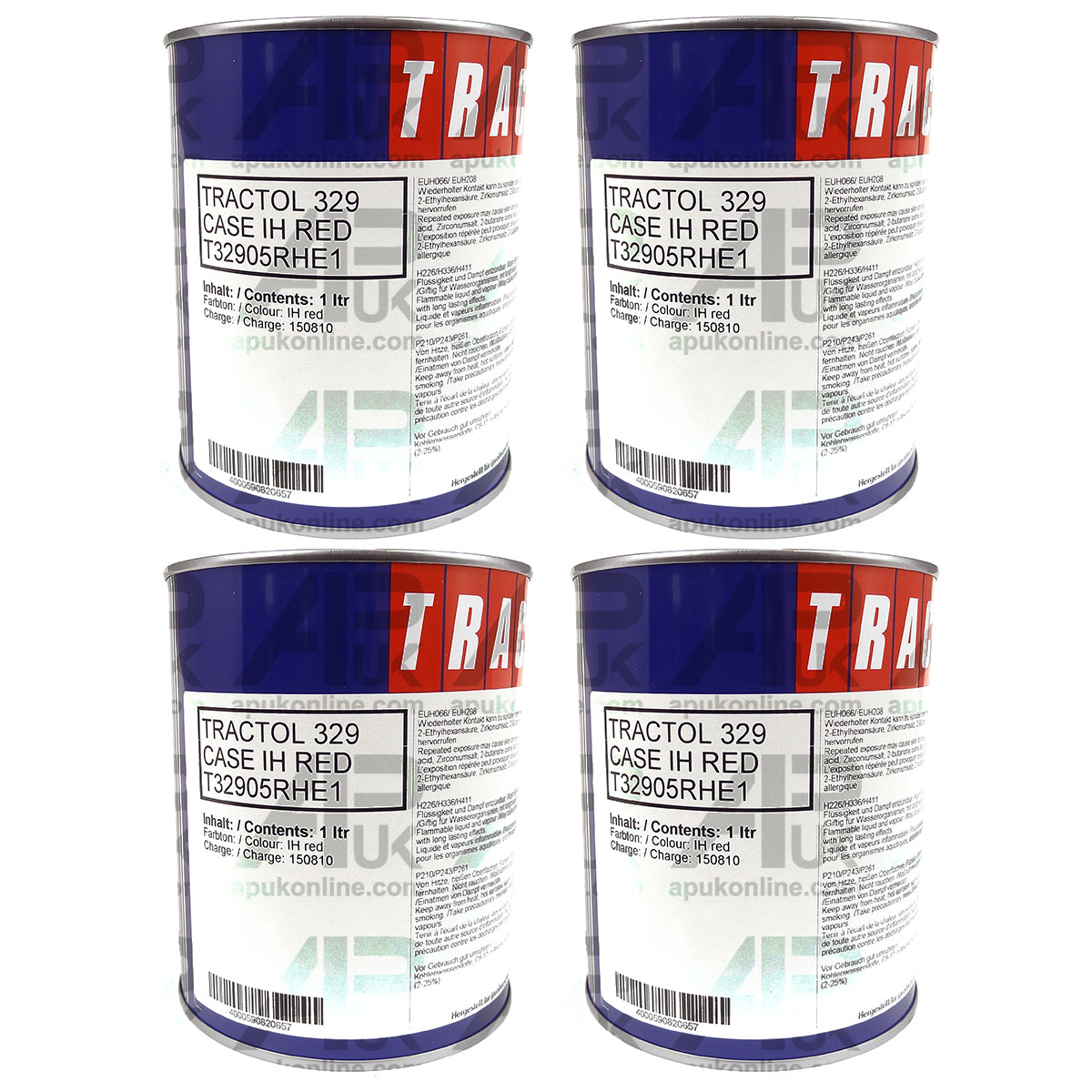 4 Litre Red Tractol Paint for Case International IH Tractor Machinery 2L