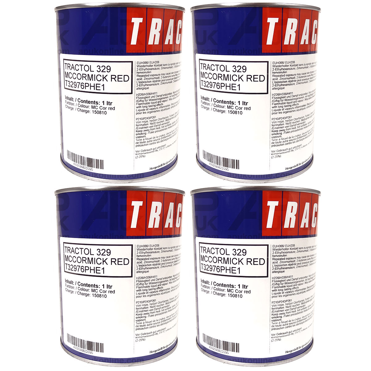 4 Litre Red Tractol Paint 4L for McCormick Machinery Tractor Mc Cormick QUALITY