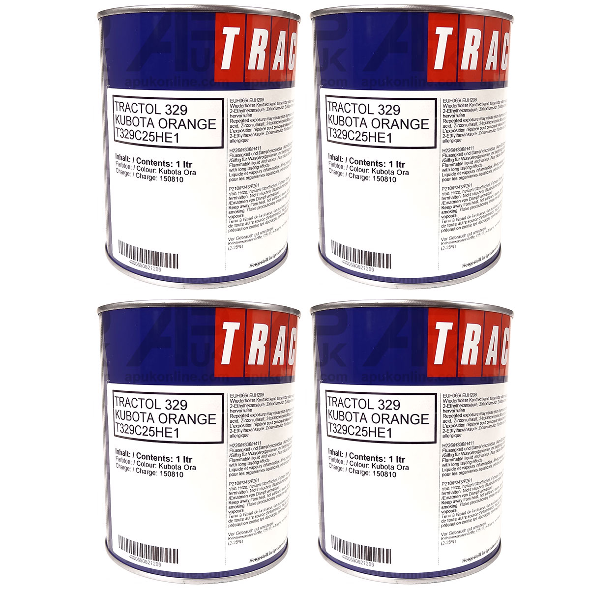 4 Litre Orange Tractol Paint 4L for Kubota Tractor Machinery Agricultural Enamel